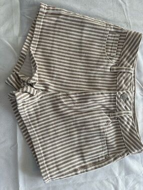 PacSun Beige and White Striped Shorts